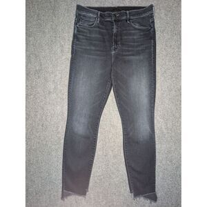 MOTHER Jeans The Stunner Zip Two Step Fray Jeans Women's Size 32‎ Dark Wash